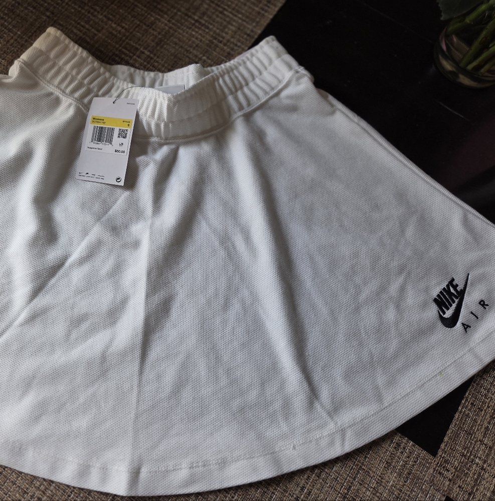 Nike White Skater Smocked Mini Skirt